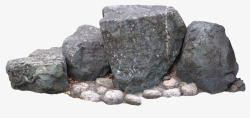 熘石排成一排的庭石高清图片