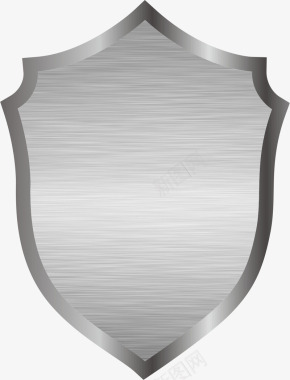 半圆徽章手绘银色金属盾牌图标图标