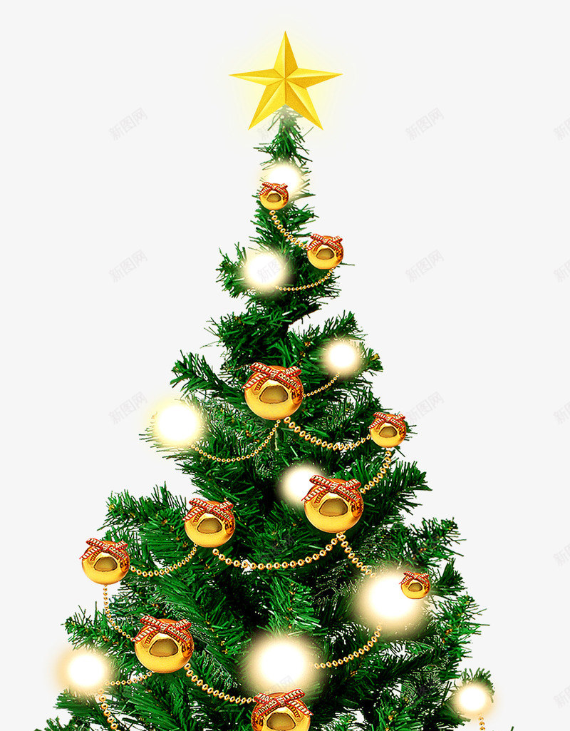 卡通绿色圣诞树装饰png免抠素材_新图网 https://ixintu.com 卡通 圣诞树 绿色 装饰
