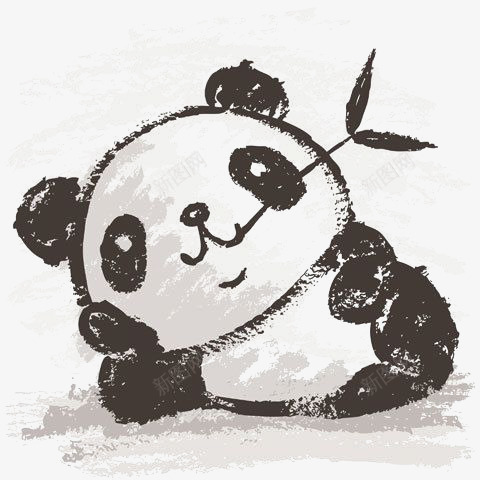 卡通熊猫png免抠素材_新图网 https://ixintu.com 可爱熊猫 小熊猫 手绘熊猫 竹叶