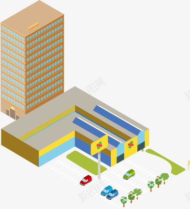 建筑高楼城镇都市地产公路招牌树矢量图ai免抠素材_新图网 https://ixintu.com 公路 地产 城镇 招牌 树木 高楼 矢量图