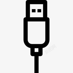 电线连接USB充电器图标高清图片