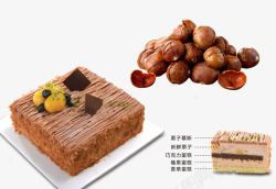 零食主图栗子和蛋糕高清图片