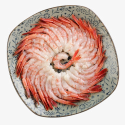盘子里的红虾素材