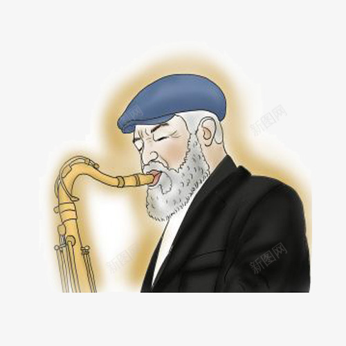 吹萨克斯的老人png免抠素材_新图网 https://ixintu.com 乐器 吹萨克斯 吹萨克斯的人 彩图 演奏 美妙 老年人 音乐