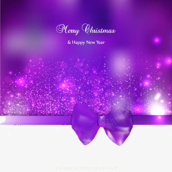 紫色蝴蝶结圣诞素材