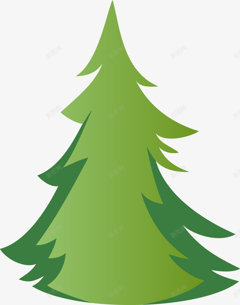 圣诞树图元素png免抠素材_新图网 https://ixintu.com 圣诞节 扁平化风格 树木 绿色
