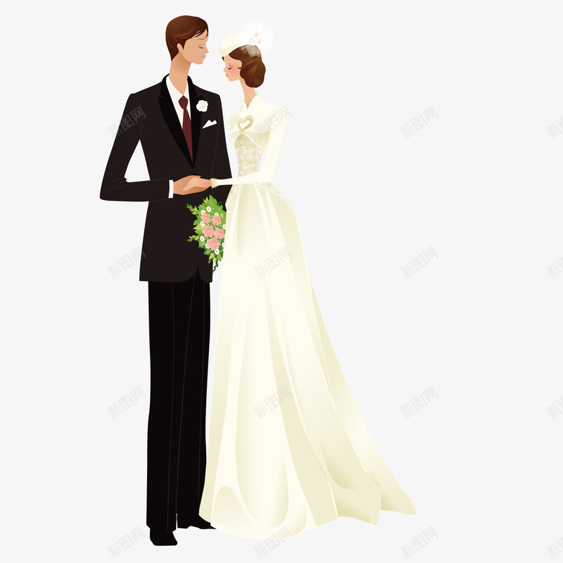 新人结婚照png免抠素材_新图网 https://ixintu.com 出嫁 新人 新郎新娘 结婚照