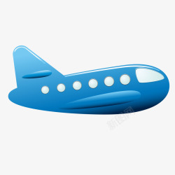 卡通航班卡通蓝色的飞机矢量图高清图片