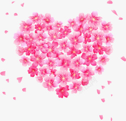 粉色甜蜜花朵造型爱心素材