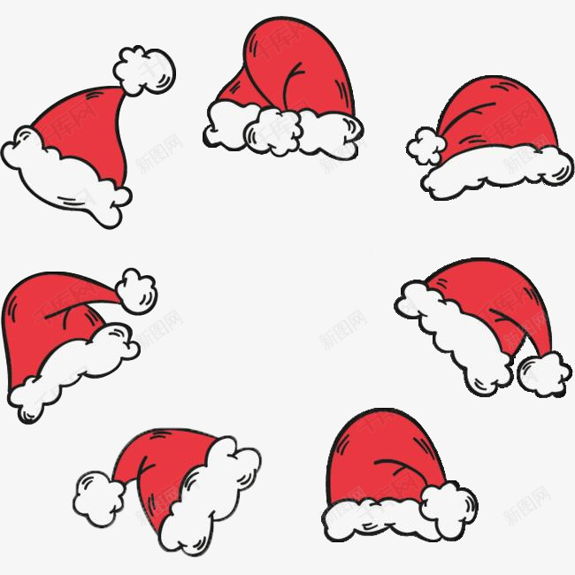圣诞帽圣诞老人帽子圆形png免抠素材_新图网 https://ixintu.com 元素 圣诞老人 圣诞节 帽子 装饰