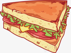 汉堡9款手绘快餐美食三明治高清图片