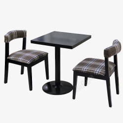 室外桌方格纹双人快餐桌椅装饰高清图片