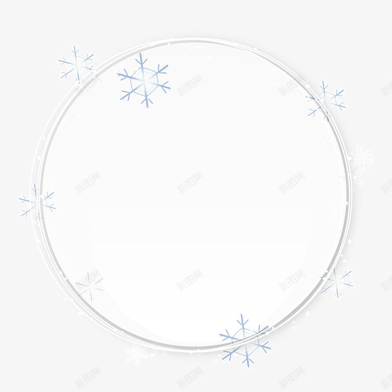 手绘白色圆圈雪花图案png免抠素材_新图网 https://ixintu.com 图案 圆圈 手绘 白色 雪花