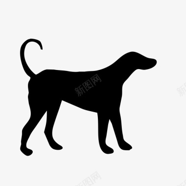 黑色小狗剪影图标图标
