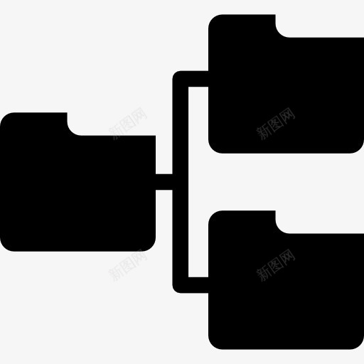 文件夹层次结构图标png_新图网 https://ixintu.com 存储 数据存储 界面 网络 连接 链接