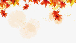 水墨枫叶秋天枫叶背景元素高清图片