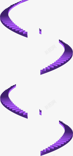 紫色楼梯素材