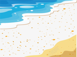 水彩画海滩矢量图素材