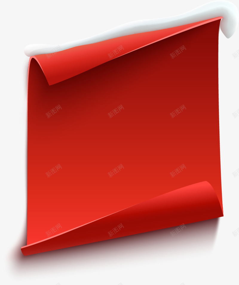学习用品红色纸张png免抠素材_新图网 https://ixintu.com 卷曲纸张 卷起 学习用品 教育 红色纸张 阴影