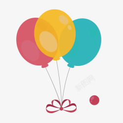 生日礼帽手绘彩色生日礼物气球矢量图高清图片