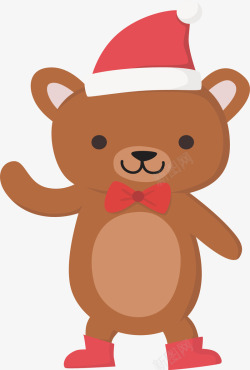 棕色圣诞小熊矢量图素材
