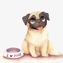 卡通沙皮犬素材