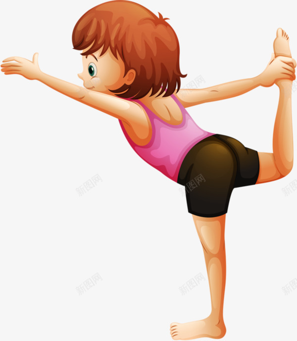 练习瑜伽的少女png免抠素材_新图网 https://ixintu.com 吊带 少女 站立的人 练习 黑色