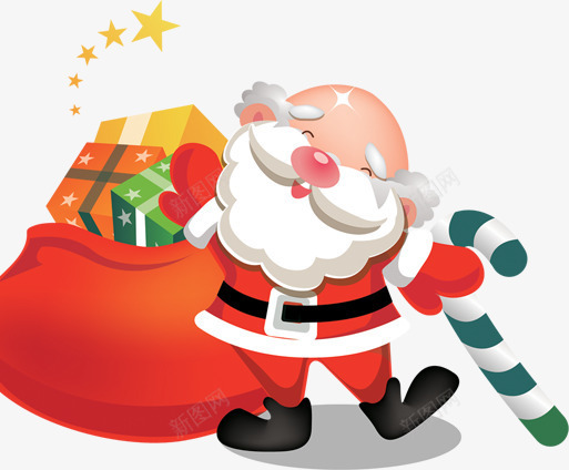 手绘圣诞老人礼物插图png免抠素材_新图网 https://ixintu.com 圣诞老人 插图 礼物