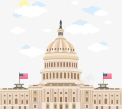 眉骨白宫美国国会白宫建筑矢量图高清图片