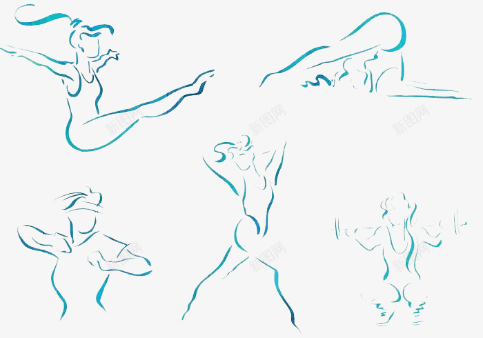 卡通女人跳舞运动png免抠素材_新图网 https://ixintu.com 卡通 女人 绽放 蓝色 跳舞 运动 青春