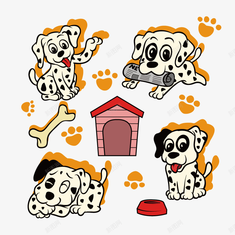斑点狗和它的小窝png免抠素材_新图网 https://ixintu.com 动物 卡通