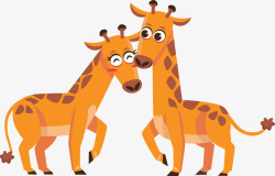 长颈鹿情侣可爱长颈鹿情侣海报矢量图高清图片