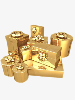 一叠金色锡箔纸金色礼品盒高清图片