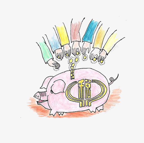 给小猪钱png免抠素材_新图网 https://ixintu.com 手 矢量素材 税收 粉色猪 金币