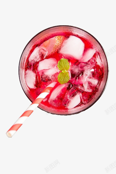 饮料果汁png免抠素材_新图网 https://ixintu.com 冰块 吸管 果汁 烟酒饮料 玻璃杯 红色 草莓汁 饮料