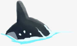 蓝色海水鲸鱼造型卡通素材