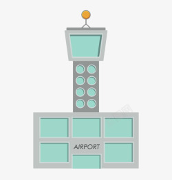 机场建筑绿色机场信号灯塔高清图片