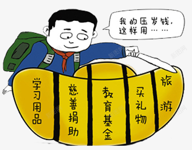 手绘新年压岁钱怎么用png免抠素材_新图网 https://ixintu.com PNG 元宝 压岁钱 怎么用 手绘 新年