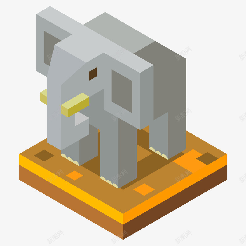 三维立体大象图png免抠素材_新图网 https://ixintu.com 3D C4D 三维 创意 动物 卡通 可爱 大象 立体