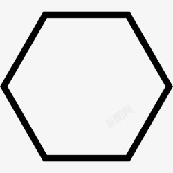 正方形轮廓形状六边形几何外形轮廓图标高清图片