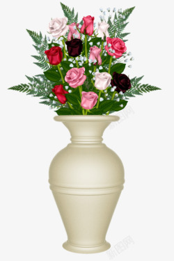 放满花的花瓶素材