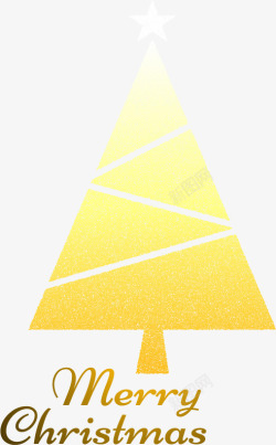 金色拼接圣诞树素材