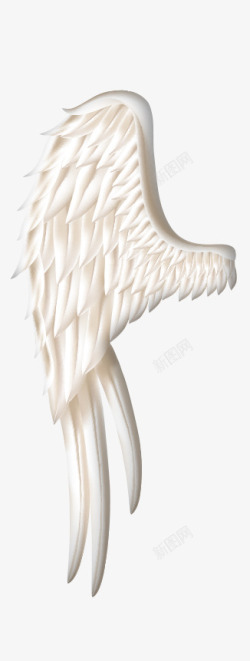 左半边天使的白色翅膀素材