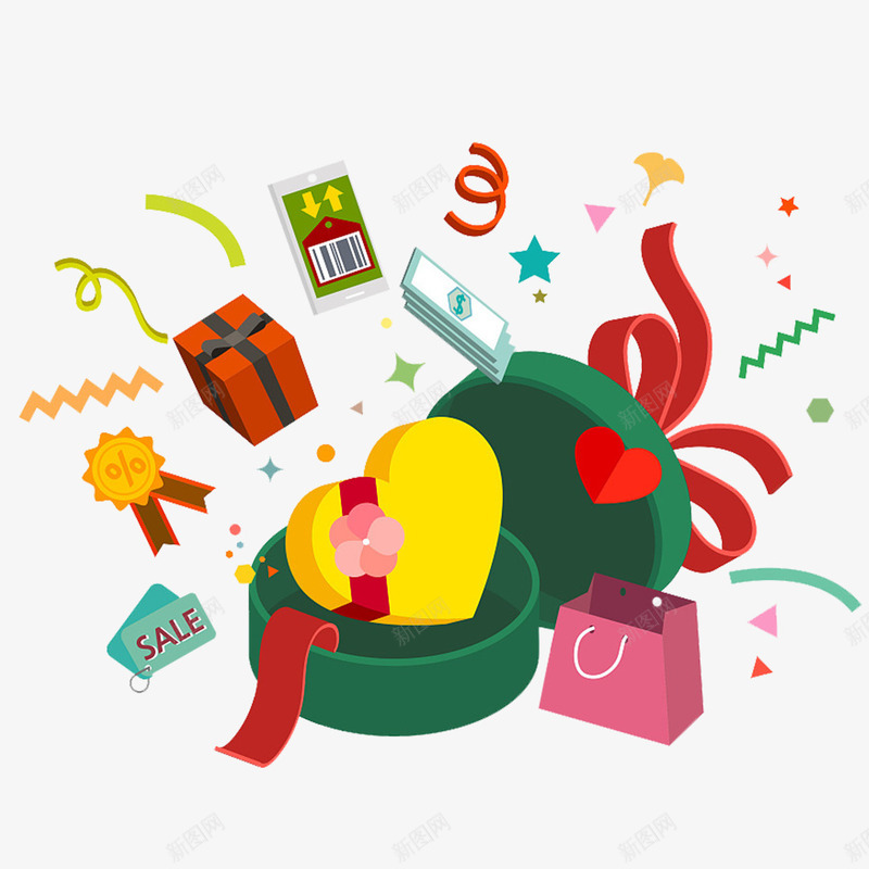 欢乐礼盒主题图标png_新图网 https://ixintu.com 图标 彩绘 惊喜 手绘 插画 欢乐礼盒主题 礼物 礼盒