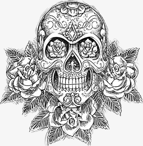 创意骷髅头png免抠素材_新图网 https://ixintu.com 创意 创意骷髅头下载 古墓 唯美 花朵 骷髅