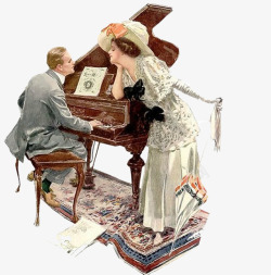 情侣钢琴素材