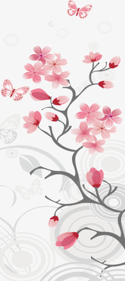 日式手绘樱花素材