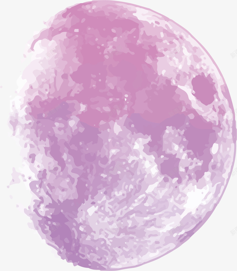 紫色水彩创意月亮png免抠素材_新图网 https://ixintu.com 人类月球日 创意月亮 太空 宇宙 宇航 星球 水彩月球