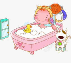 粉色浴缸素材